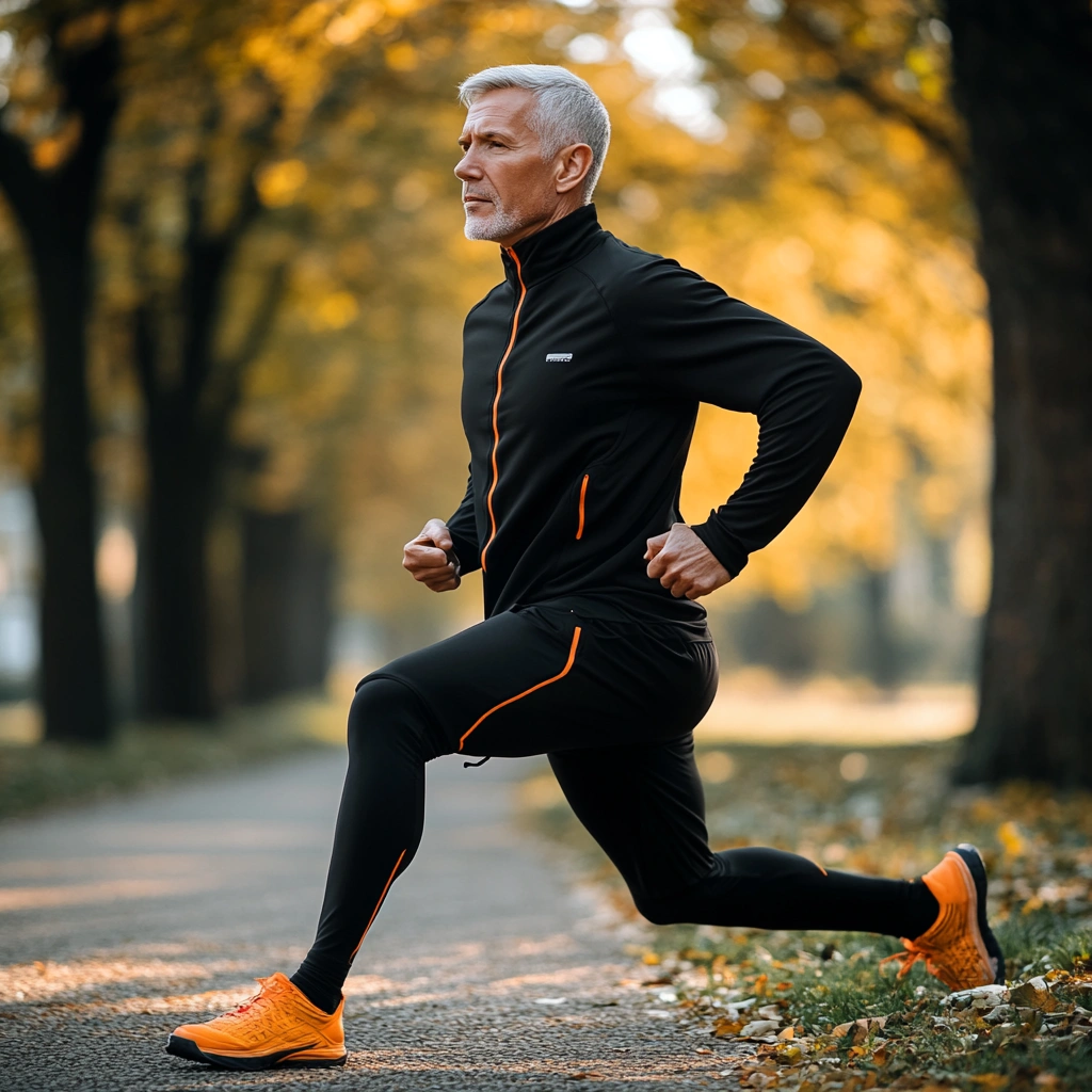 Активний пенсіонер займається спортом